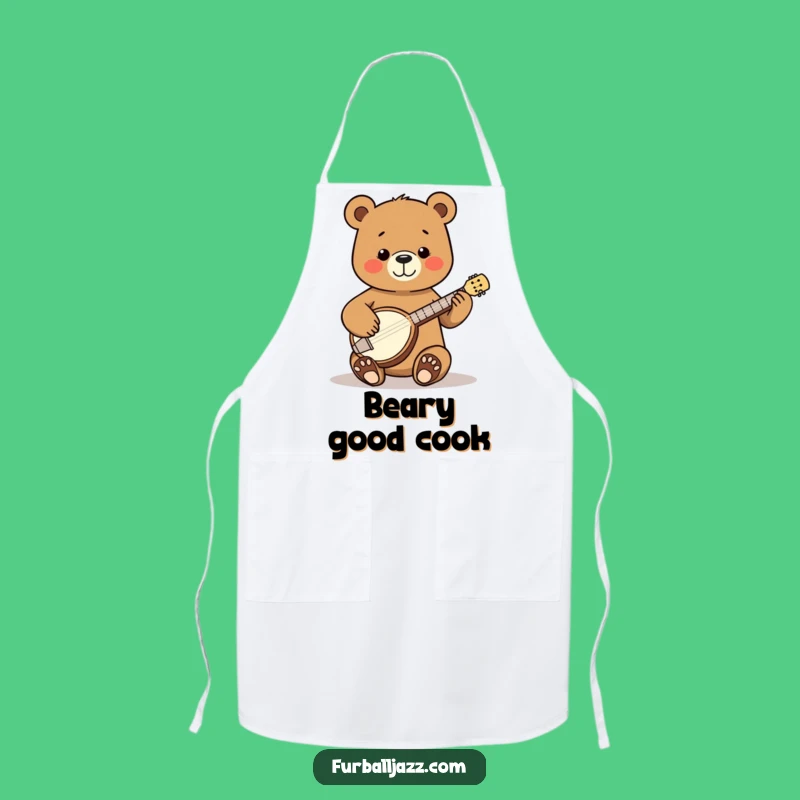 Funny Bear Banjo Apron - Cook with Country Charm