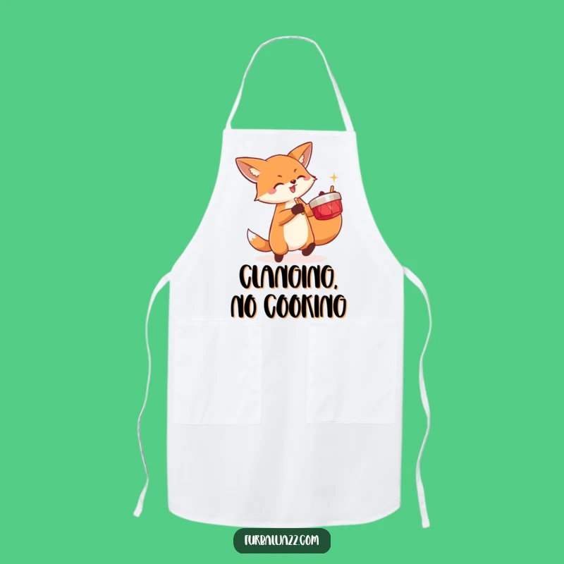 Funny Fox Cymbals Apron: Energetic Kitchen Wear for Loud Cooks