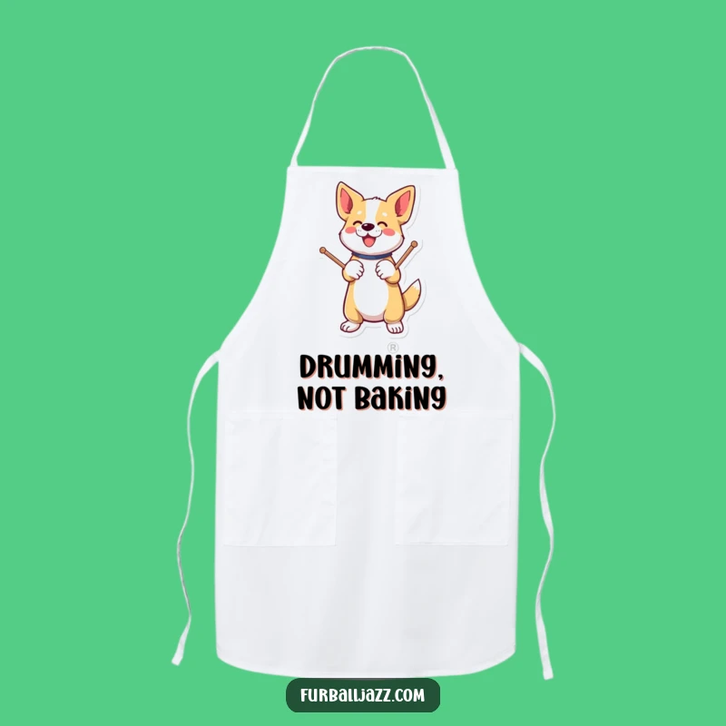 Funny Dog Drummer Apron: Rock Your Kitchen with This Fun Wear