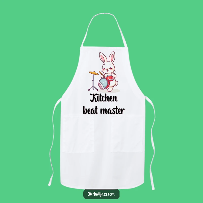 Funny Bunny Drummer Apron: Cook Up a Storm with Musical Bunny Flair