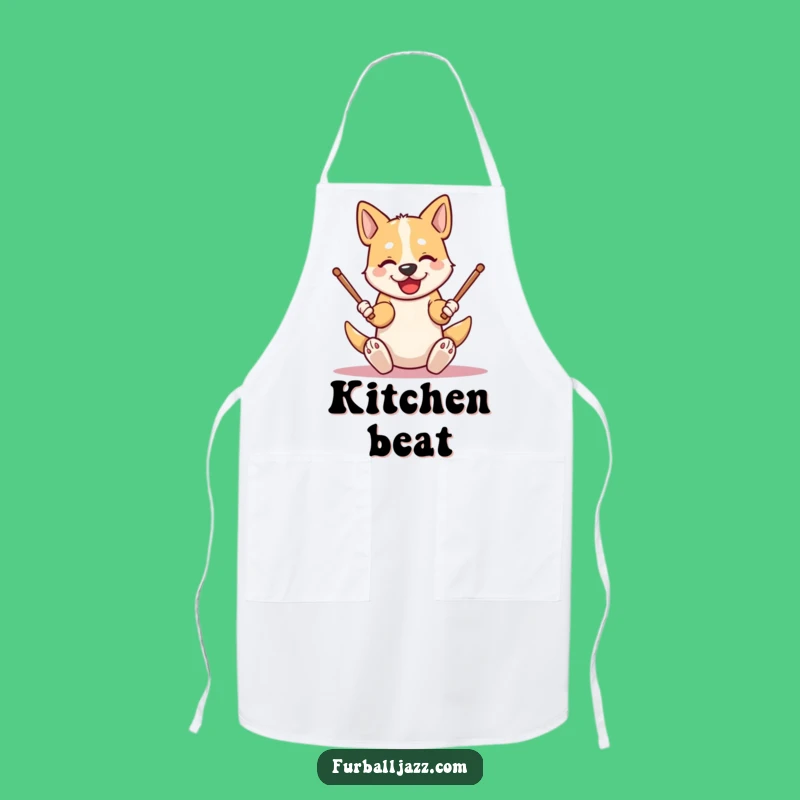 Funny Dog Drummer Apron: Beat Your Way Through Kitchen Tasks