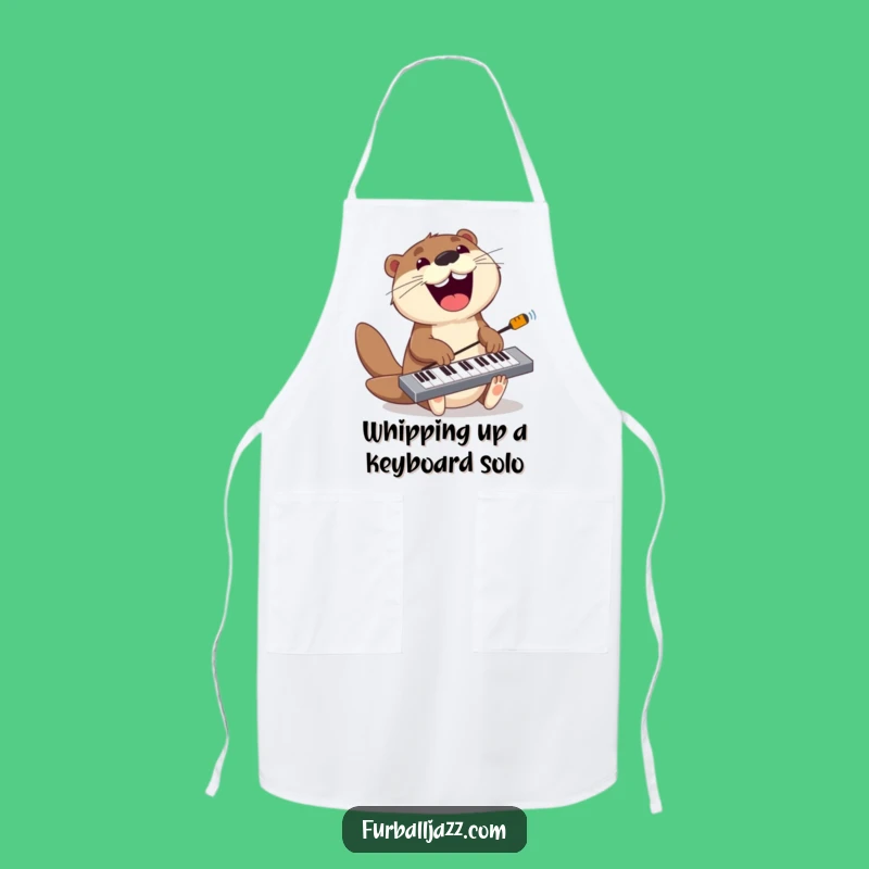 Funny Otter Keyboard Apron - Chef's Musician Otter Wear, Hilarious Gift