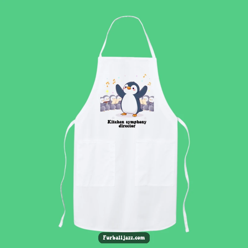 Funny Penguin Conductor Apron: Cook with Symphonic Style - A Funny Gift