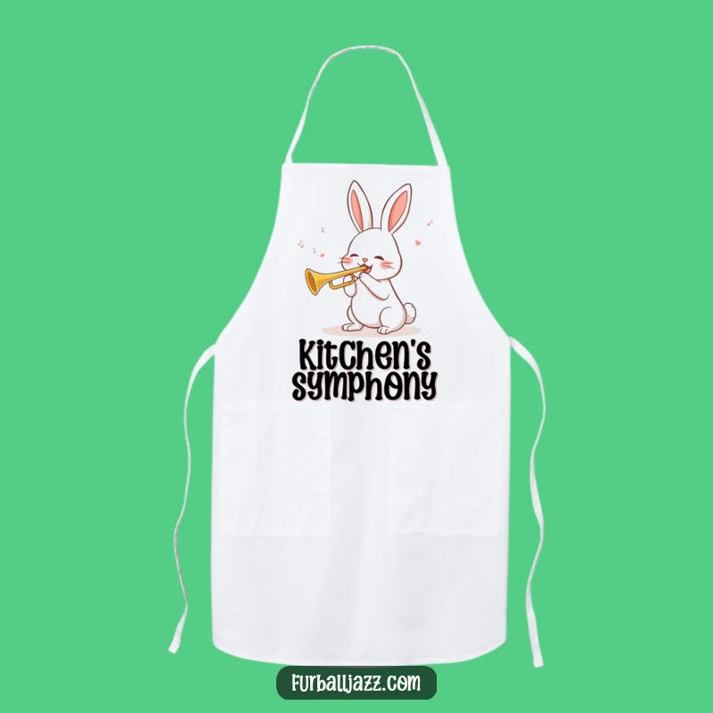 Funny Rabbit Trumpet Apron - Cook with Cheerful Music