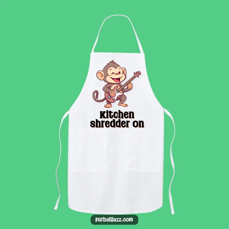 Funny Monkey Guitarist Apron - Kitchen Rocker Gear Gift