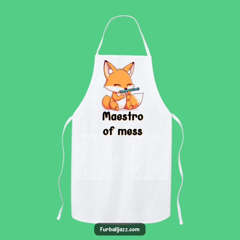 Funny Fox Clarinet Apron: Cook with Dramatic Musical Flair
