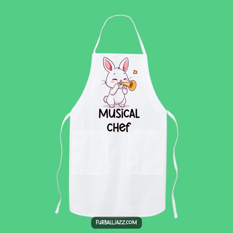 Funny Rabbit Trumpet Apron: Cook Up a Symphony in the Kitchen