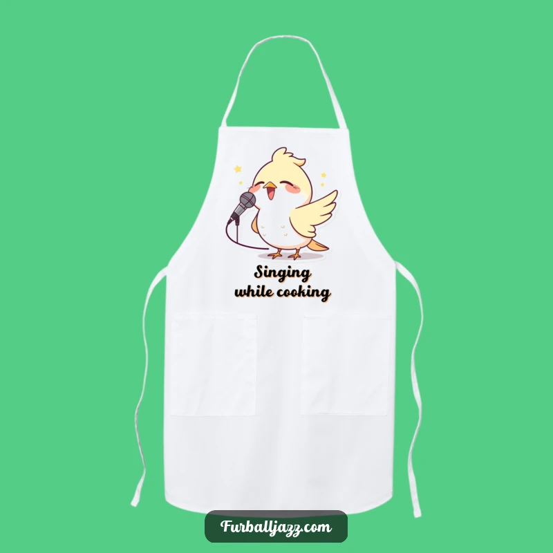 Funny Bird Microphone Apron: Kitchen Singer Wear, Hilarious Cooking Accessory, Great Gift