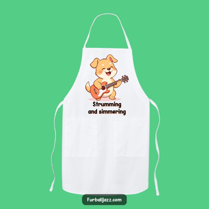 Funny Dog Guitarist Apron: Cook Up a Storm With This Musical Canine