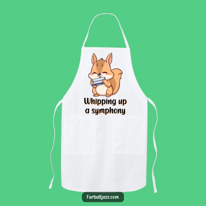 Funny Squirrel Harmonica Apron - Chef's Musician Squirrel Wear, Hilarious Gift