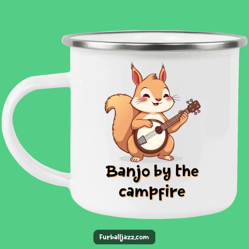 Funny Squirrel Banjo Camping Mug, Durable Musical Cup, Great Funny Gift