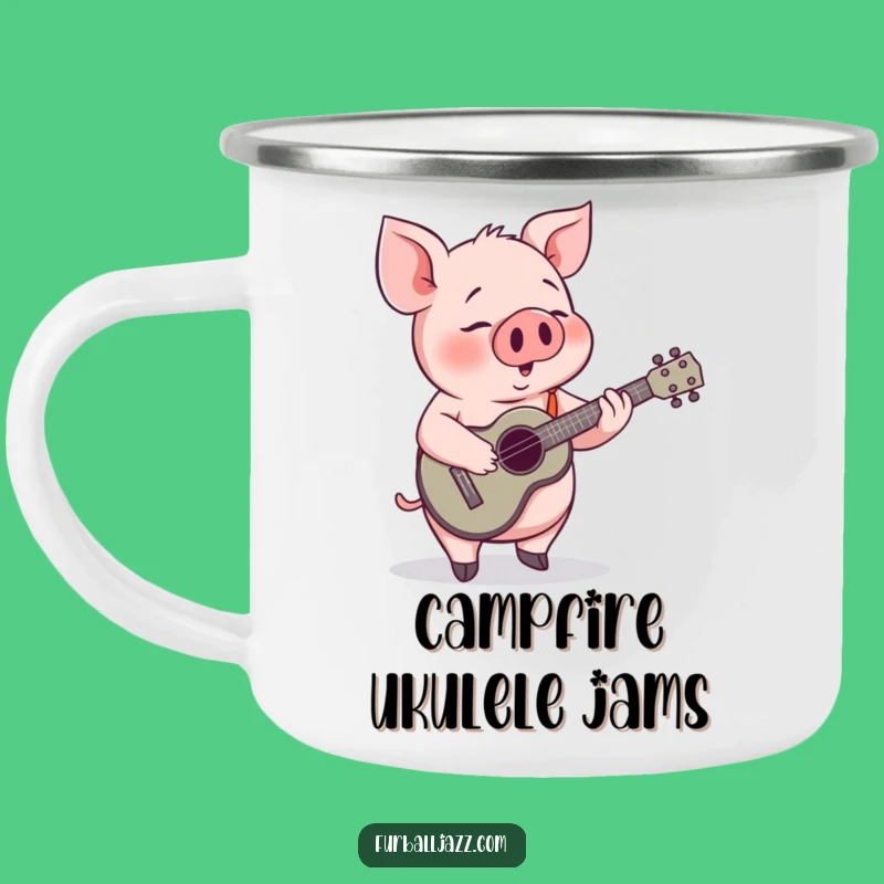 Funny Pig Ukulele Camping Mug: Campfire Tunes with a Swine - A Funny Gift