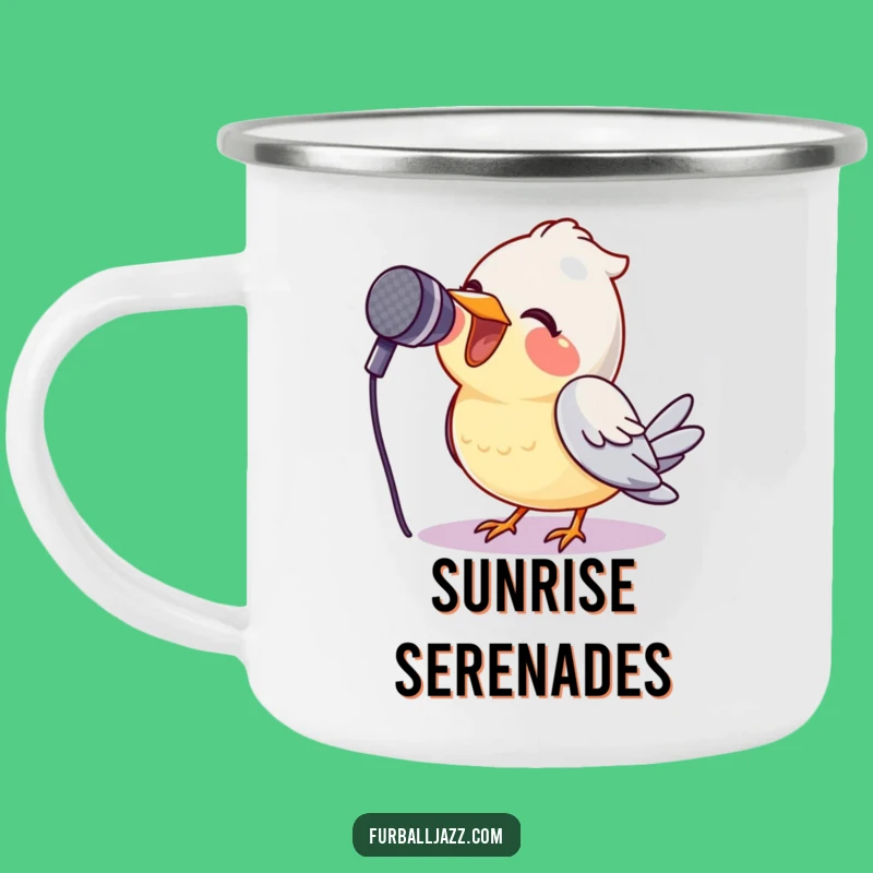 Funny Bird Singing Camping Mug - Outdoor Avian Rockstar Gift