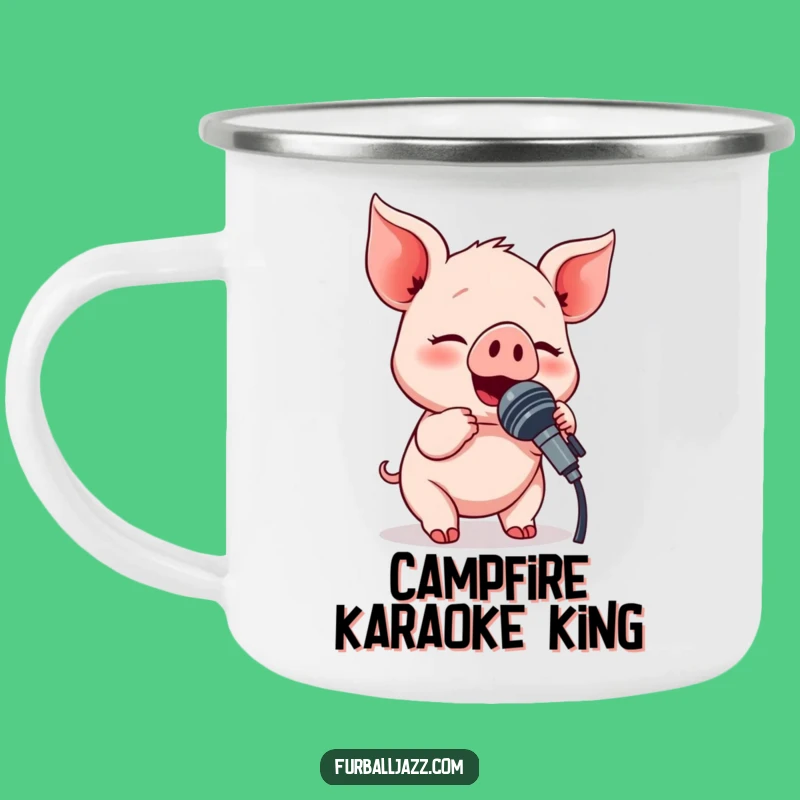 Funny Piglet Singing Campfire Mug: Adventure and Hilarious Tunes Together!