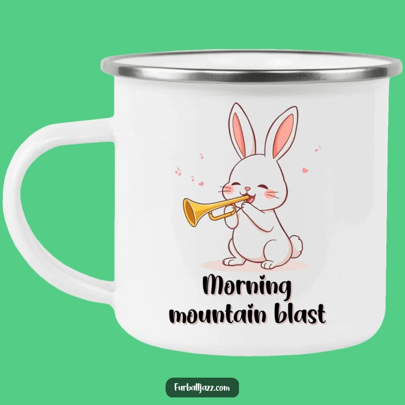 Funny Rabbit Trumpet Camping Mug - Cheerful Brass Drinkware