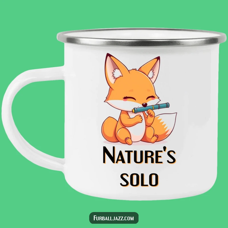 Funny Fox Clarinet Camping Mug: Dramatic Music for Outdoor Adventures