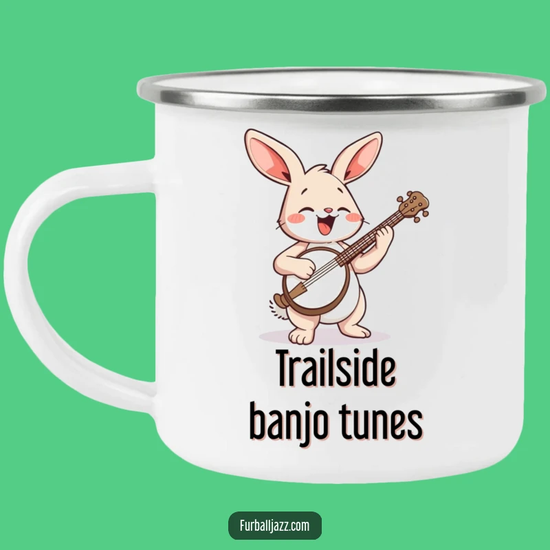 Funny Rabbit Banjo Camping Mug: Adventure with Music - A Funny Gift