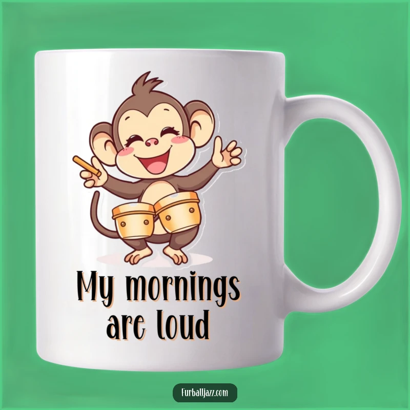 Funny Monkey Cymbal Crash Mug - Hilarious Musical Primate Gift for Him or Her