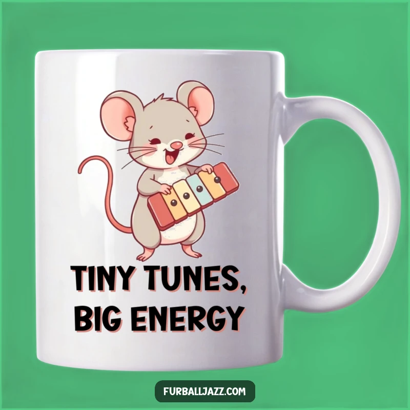 Funny Mouse Xylophone Mug: Energetic Music Art, Perfect Gift for Musicians