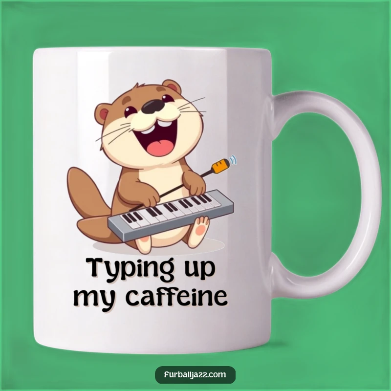 Funny Otter Keyboard Mug - Playful Musician Otter Design, Perfect Gift