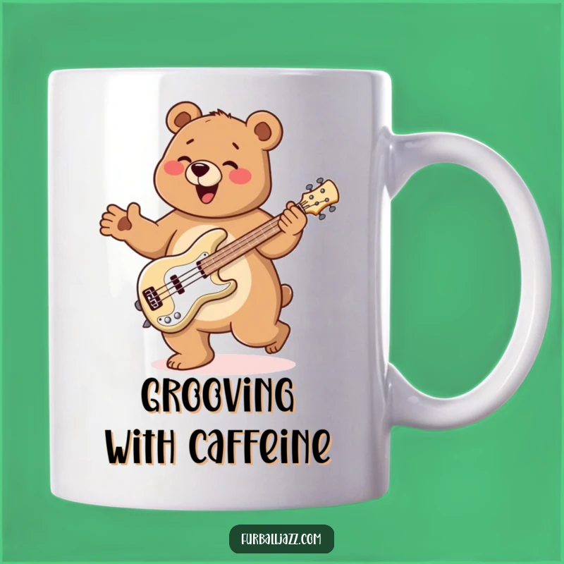 Funny Bear Bass Jig Mug: Groovy Musician's Hilarious Funny Gift