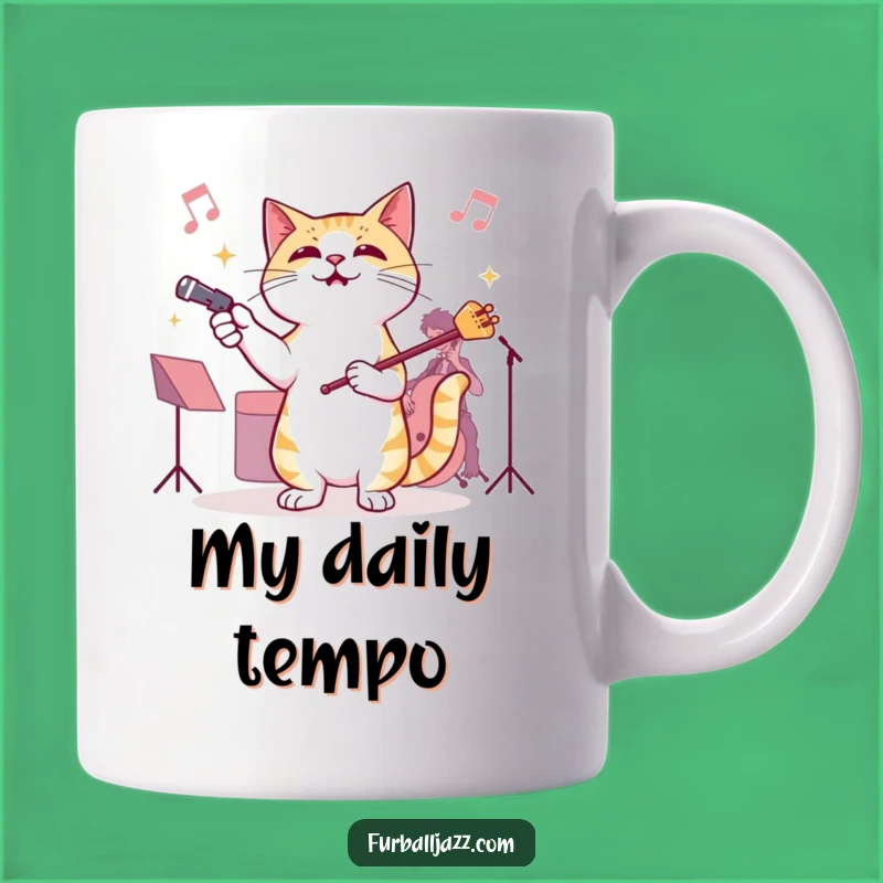 Funny Cat Jazz Conductor Mug - Hilarious Musical Feline Gift