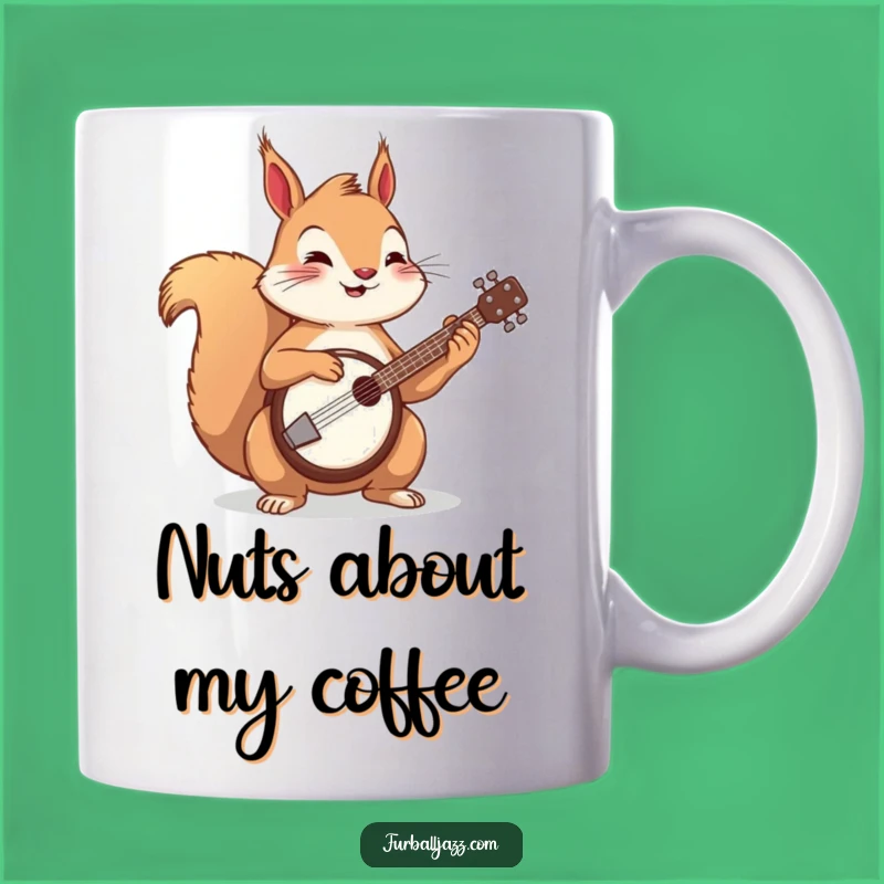 Funny Squirrel Banjo Mug, Musical Rodent Fun, Perfect Funny Gift