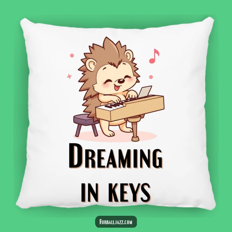 Funny Hedgehog Piano Pillow - Cozy and Whimsical Musical Decor Accent