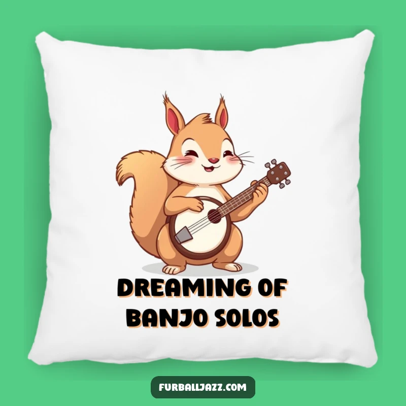 Funny Squirrel Banjo Pillow, Cozy Musical Cushion, Adorable Funny Gift