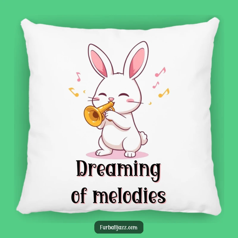 Funny Rabbit Trumpet Pillow: Cozy Up with Happy, Musical Comfort