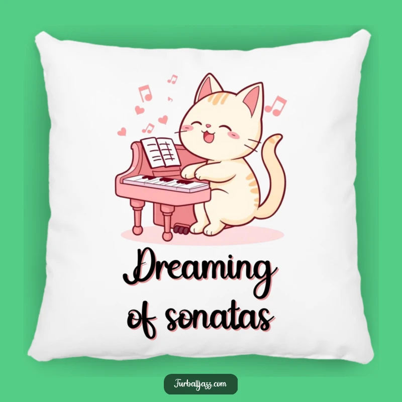 Funny Cat Pianist Pillow: Soft Cushion with Feline Musician, Cozy Funny Gift