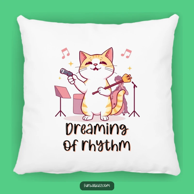 Funny Cat Jazz Conductor Pillow - Comfy and Comical Music Decor