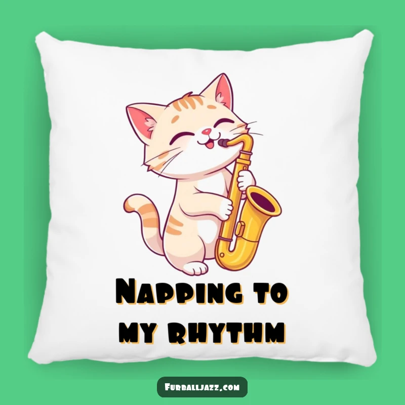 Funny Cat Saxophone Pillow: Cozy & Jazzy Accent for Your Home