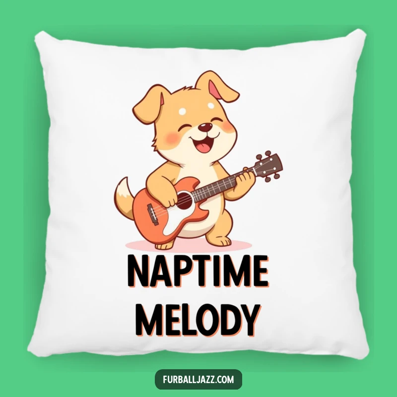 Funny Dog Guitarist Pillow: Cuddle Up With This Musical Pooch Comfort