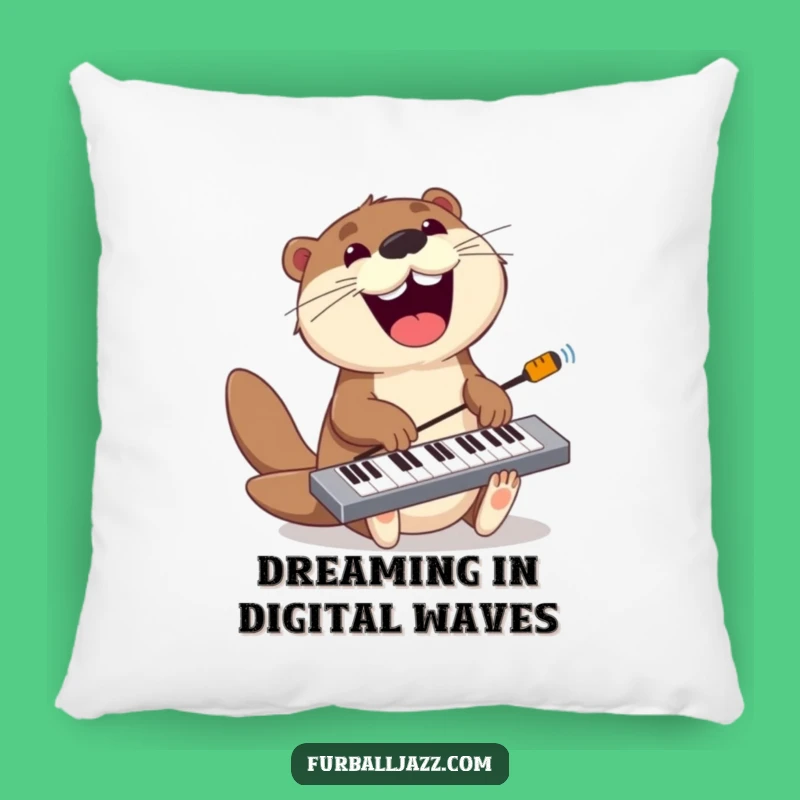Funny Otter Keyboard Pillow - Soft Musician Otter Cushion, Cozy Gift