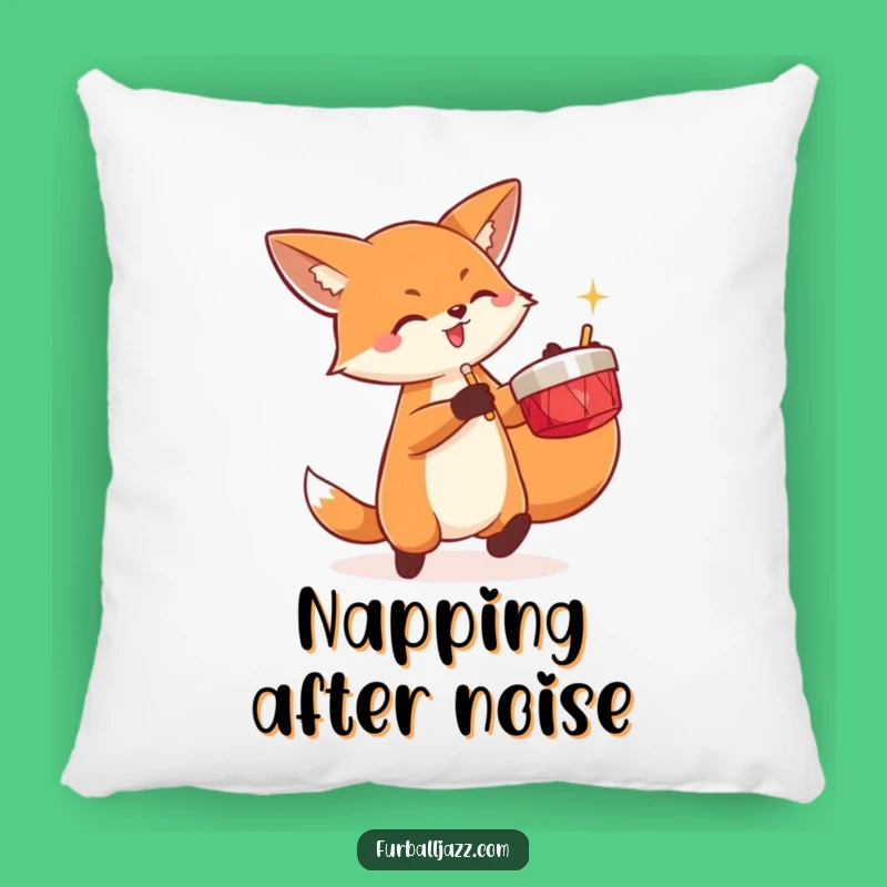 Funny Fox Cymbals Pillow: Cozy & Energetic Accent for Your Home