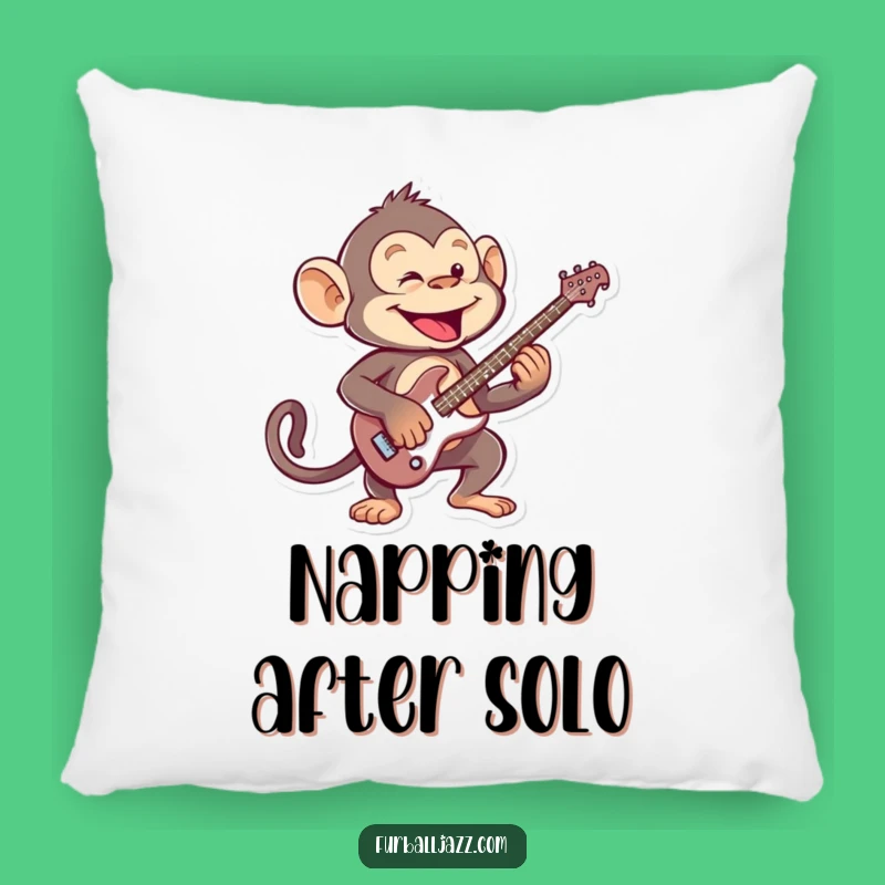Funny Monkey Guitarist Pillow - Cozy Rock 'n' Roll Comfort Gift