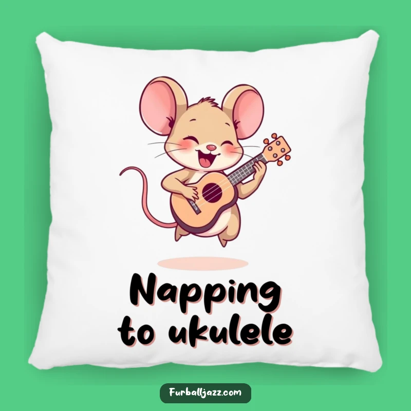 Funny Mouse Ukulele Pillow: Comfy Cuddles with Musical Charm - Hilarious Gift