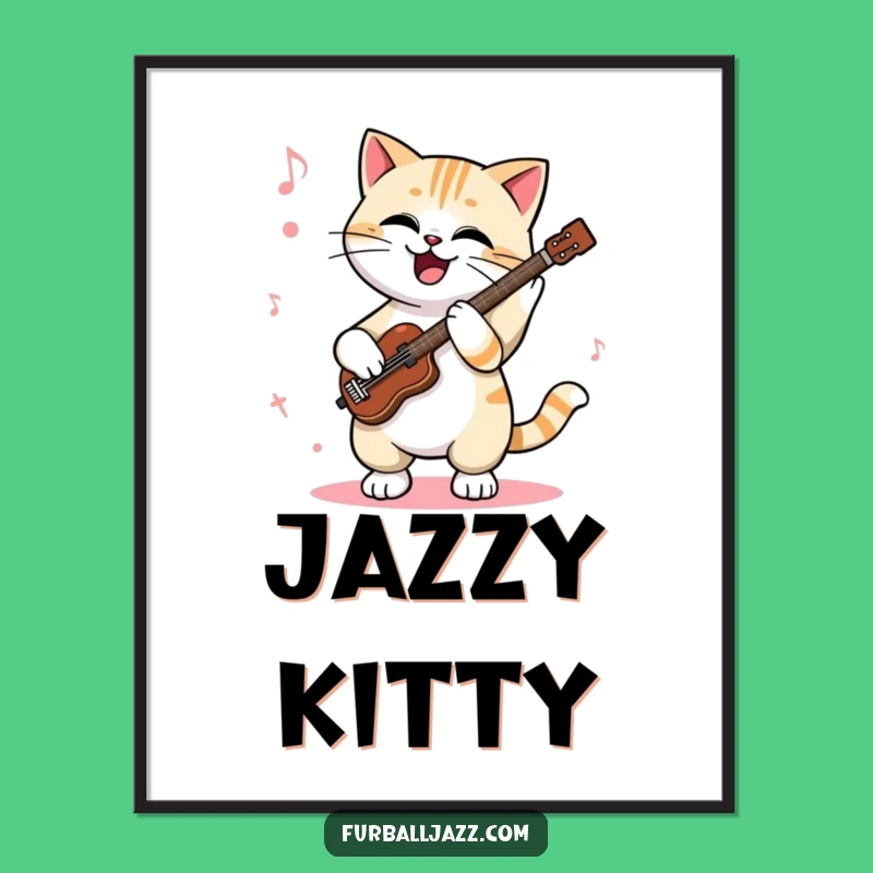 Funny Cat Jazz Digital Art: Tapping Paws Print - A Humorous Music Decor Gift