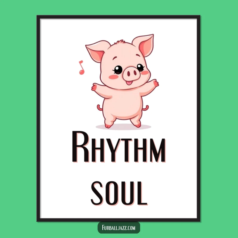 Funny Piglet Head Bopping Digital Art - Instant Music Vibe Gift