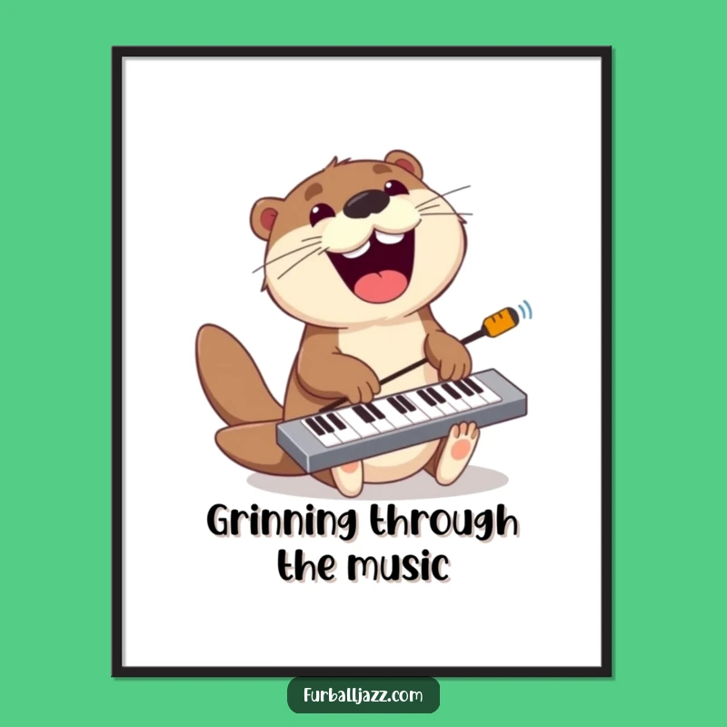 Funny Otter Keyboard Digital Art - Instant Musician Otter Download, Decor Gift