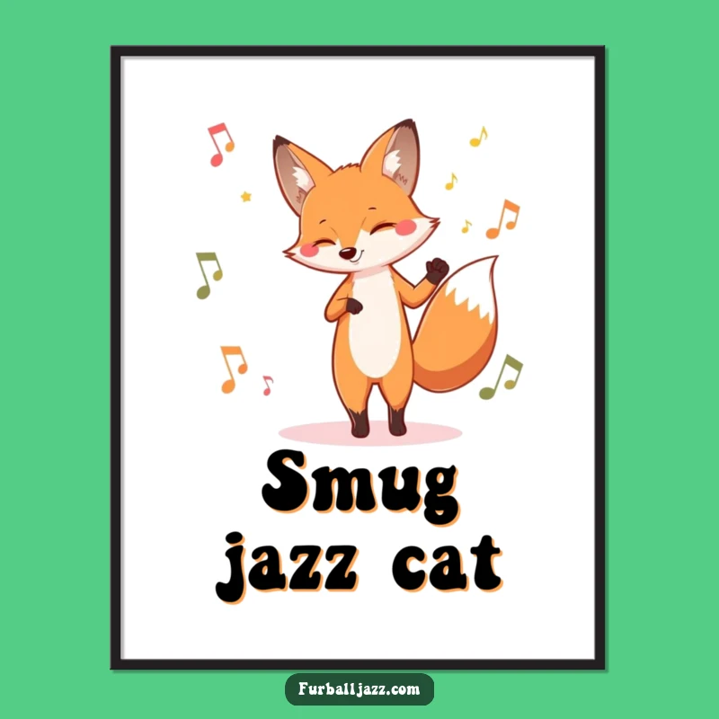 Groovy Fox Jazz Digital Art Print: Add Smooth Rhythm To Your Walls