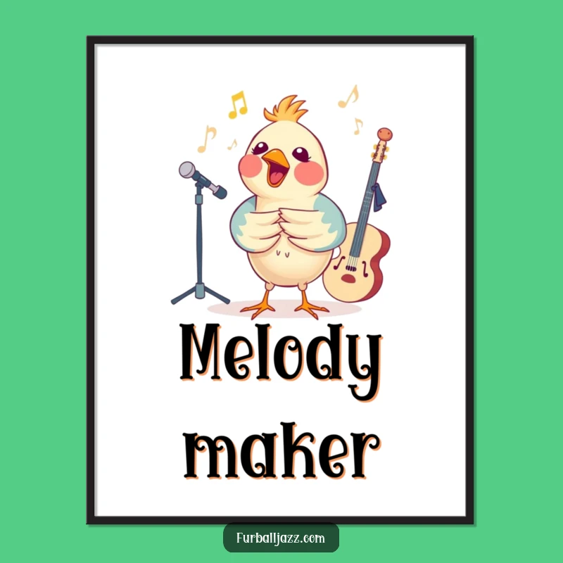 Funny Bird Jazz Digital Art - Instant Music Download Gift