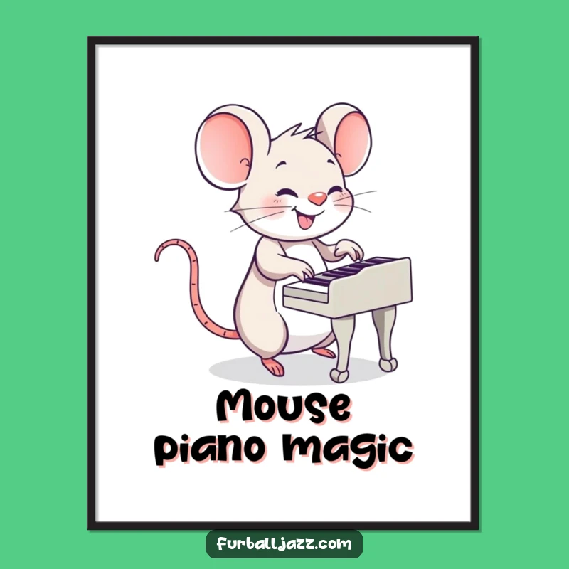 Funny Mouse Piano Digital Art: Instant Jaunty Tunes for Your Walls - A Funny Gift