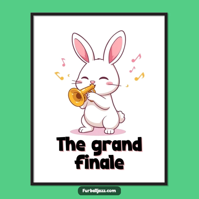 Funny Rabbit Trumpet Digital Art: Instant Happy Music Vibes for Your Space