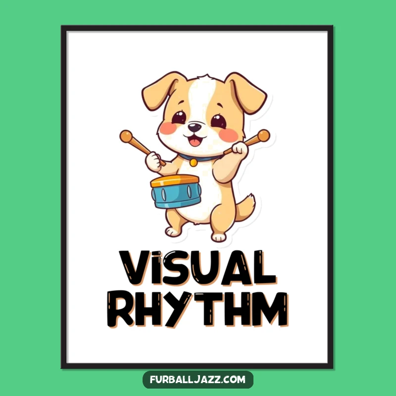 Funny Dog Drummer Digital Art - Energetic & Printable Decor
