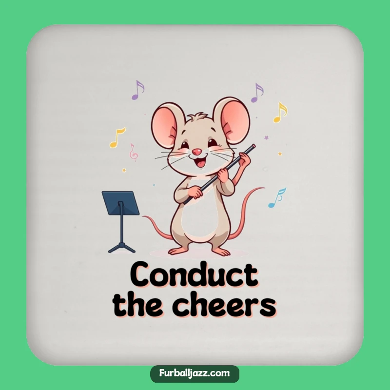 Funny Mouse Orchestra Conductor Coaster - Tabletop Maestro Gift