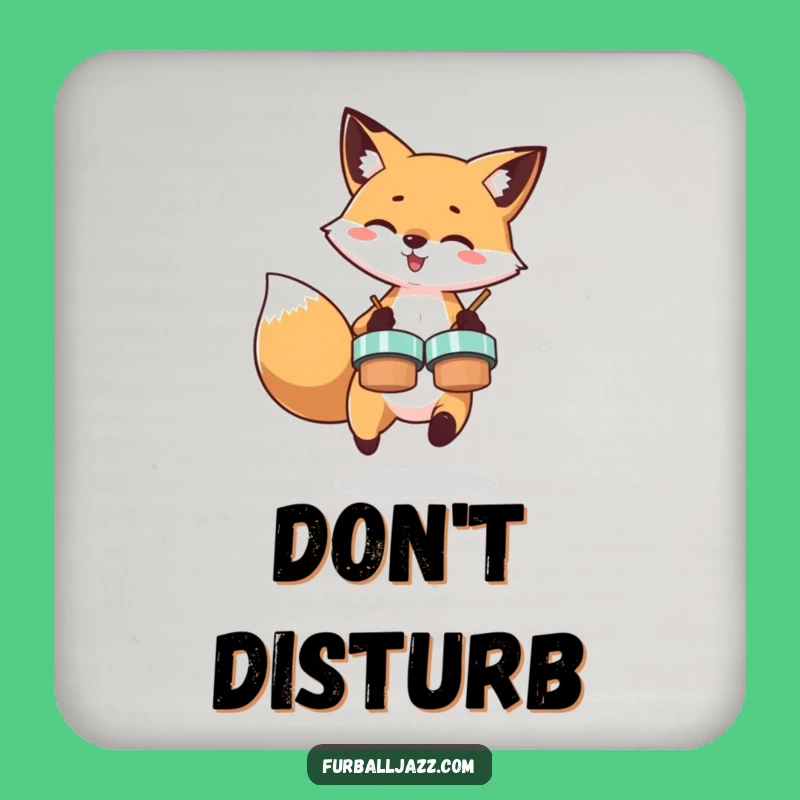 Funny Fox Cymbal Coaster Set - Protect Surfaces with Humor