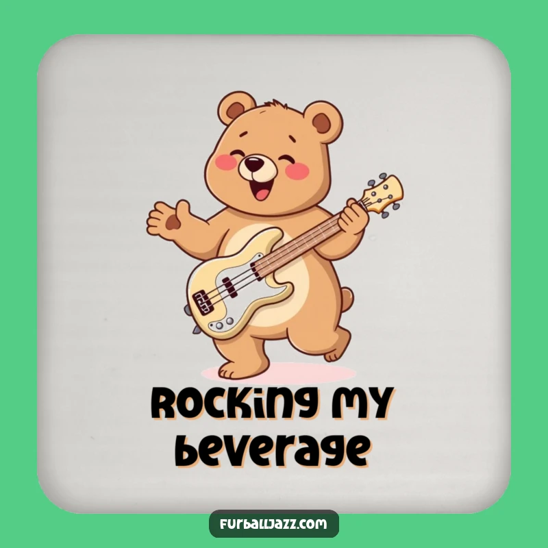 Funny Bear Bass Jig Coaster: Protect Surfaces with This Funny Gift