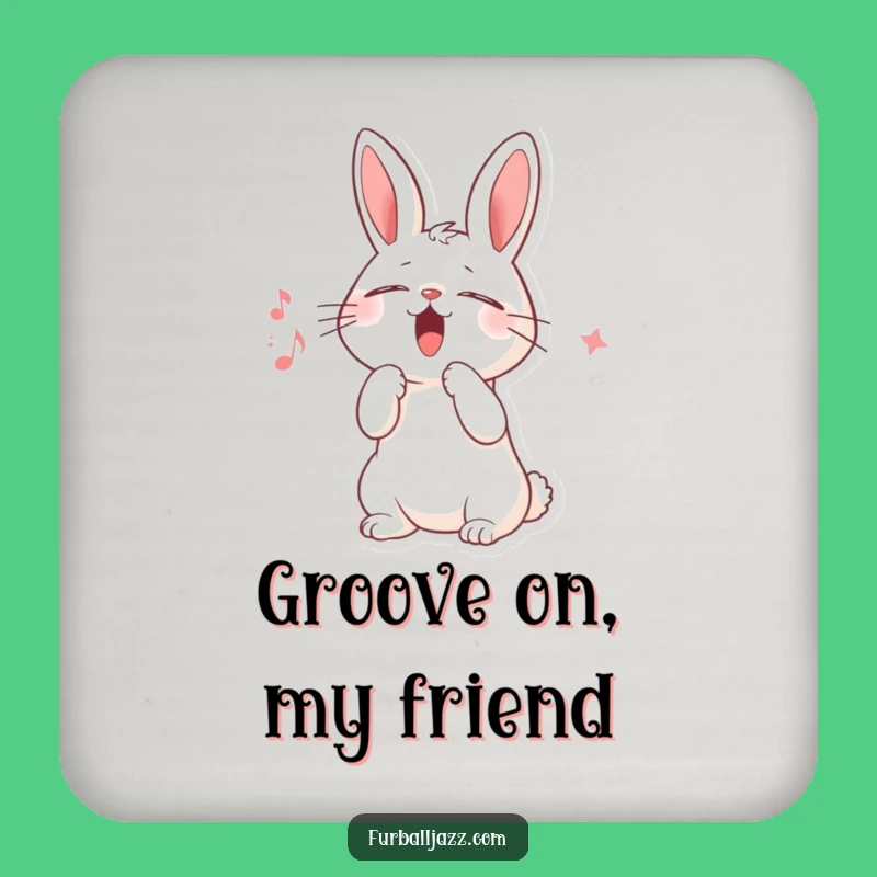 Funny Rabbit Scat Singer Coaster - Protect Surfaces with Soulful Style!